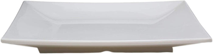 11" White Melamine Modern Square Serving Dinner Plates Or Dish Platters Set Of 6