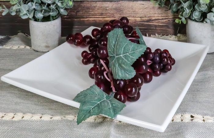 11" White Melamine Modern Square Serving Dinner Plates Or Dish Platters Set Of 2