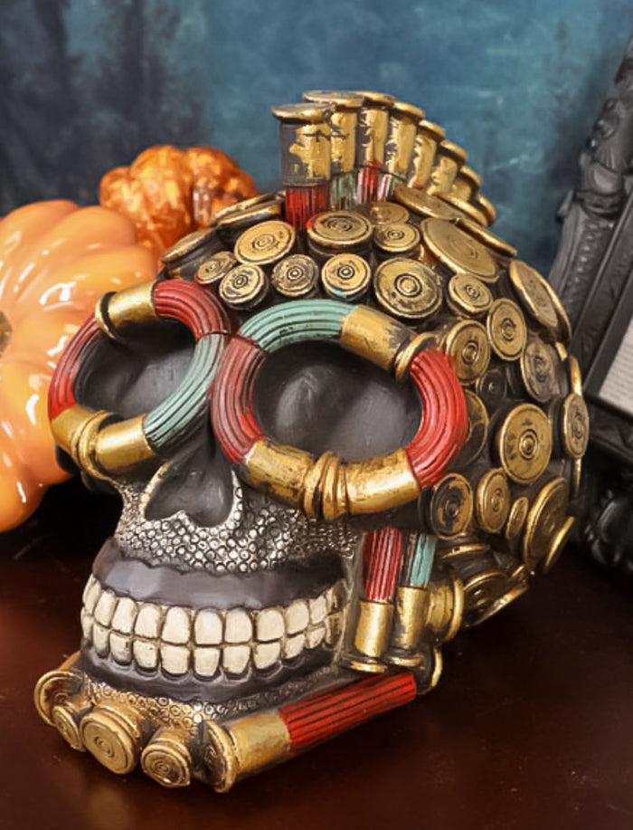 12-Gauge Shotgun Bullet Shell Casings Marauder War Dog Mohawk Skull Figurine 12-Gauge Shotgun Bullet Shell Casings Marauder War Dog Mohawk Skull Figurine
