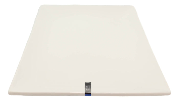 15"L Large White Double Wall Ceramic Rectangular Serving Plate Dish Platter