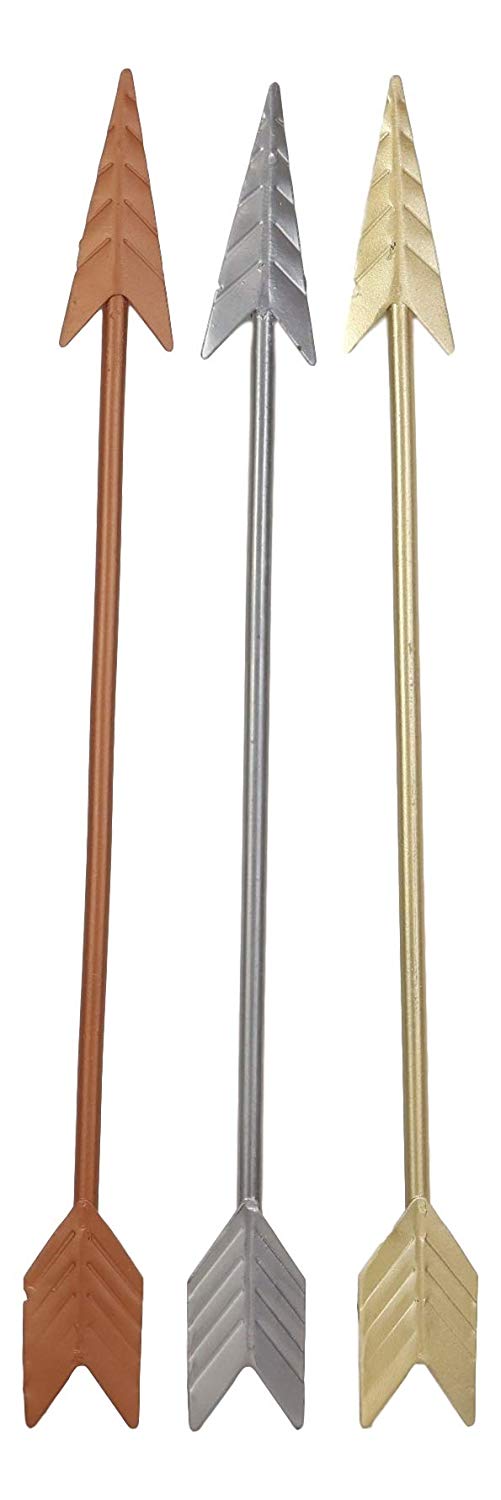 17"L Western Southwest 3 Colorful Gold Copper Silver Arrows DIY Wall Decor Signs