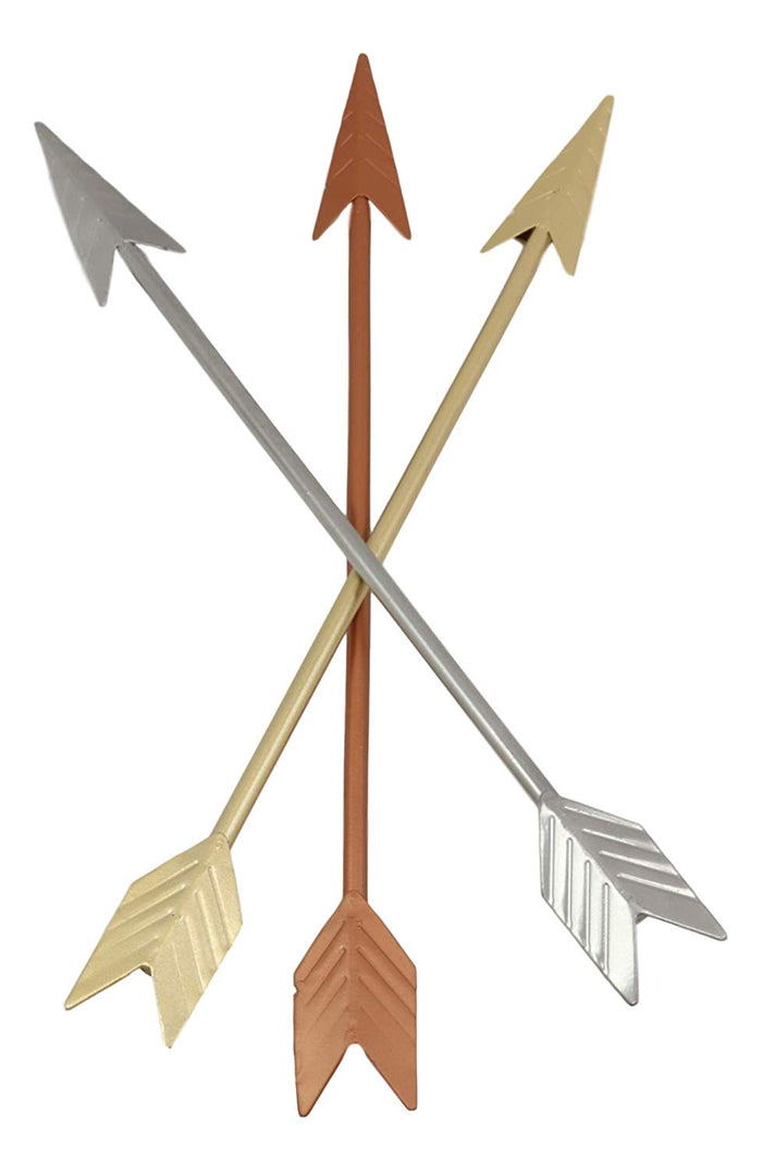 17"L Western Southwest 3 Colorful Gold Copper Silver Arrows DIY Wall Decor Signs