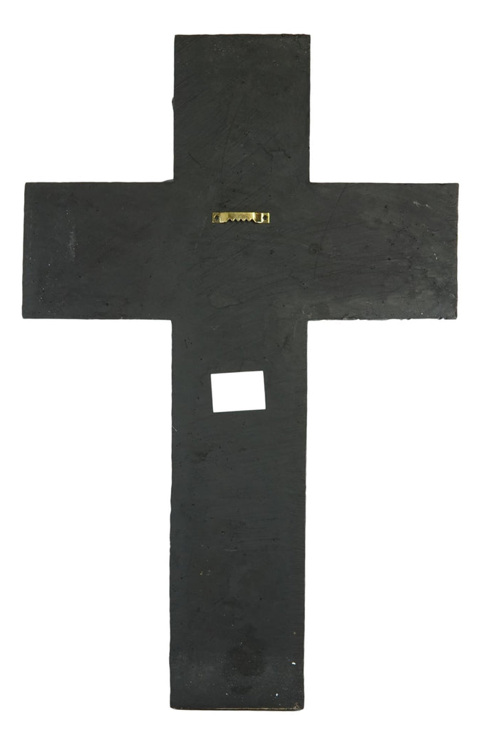 20"H Vintage Rustic Layered Crucifix Roman Driven Spike Nails With Wall Cross