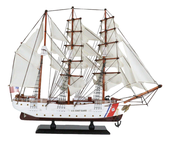 20"L Handicraft Wood United States Coast Guard Cutter Eagle Ship Model Display