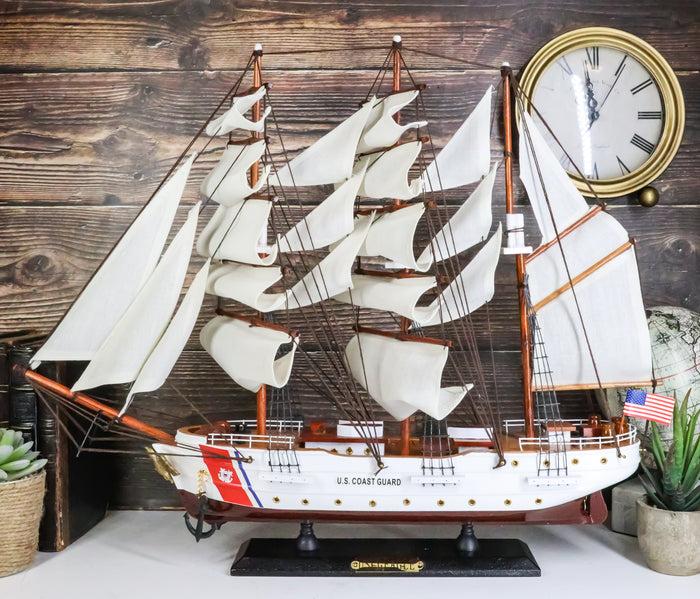 20"L Handicraft Wood United States Coast Guard Cutter Eagle Ship Model Display