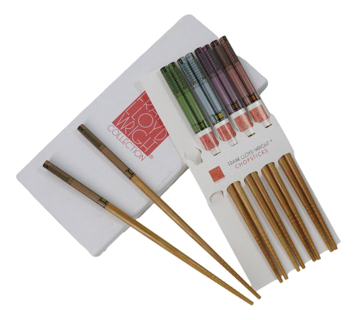 5 Pairs Of Tree Of Life Martin House Frank Wright Ridged Wooden Chopsticks Set