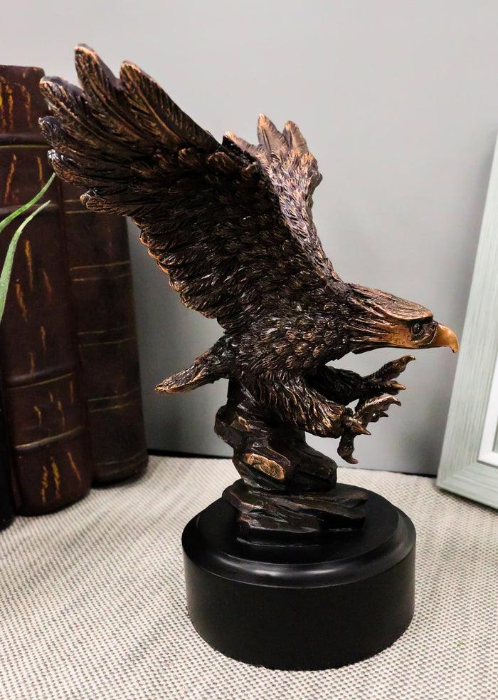 6.5" H Wings Of Glory Patriotic Bald Eagle Swooping On Prey Figurine With Base