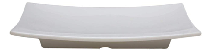 8.25"W White Melamine Curved Rectangular Sushi Serving Plates Platters Set Of 6