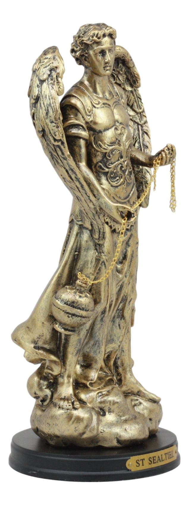 8"H Saint Sealtiel Archangel Resn Figurine Salulation And Prayer Of God Catholic