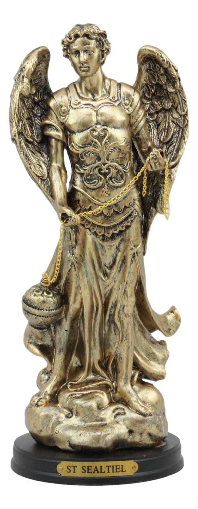 8"H Saint Sealtiel Archangel Resn Figurine Salulation And Prayer Of God Catholic