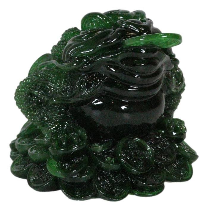 Acrylic Jade Green Resin Feng Shui Jin Chan Fortune Money Frog Statue Figurine