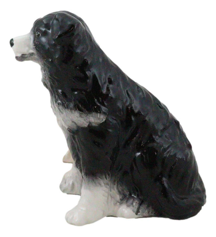 Adorable Brown And Black Border Collie Dog Puppy Ceramic Salt Pepper Shaker Set