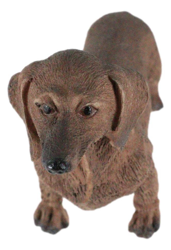 Adorable Lifelike Pet Pal Chocolate Dachshund Sausage Dog Miniature Figurine
