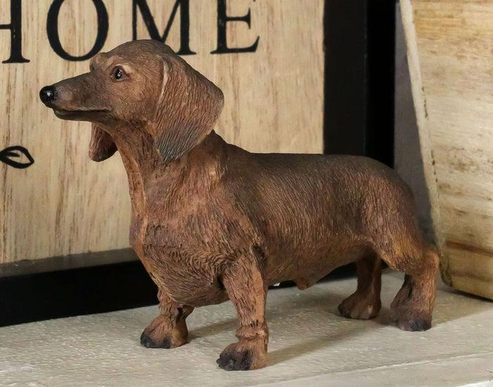 Adorable Lifelike Pet Pal Chocolate Dachshund Sausage Dog Miniature Figurine Adorable Lifelike Pet Pal Chocolate Dachshund Sausage Dog Miniature Figurine