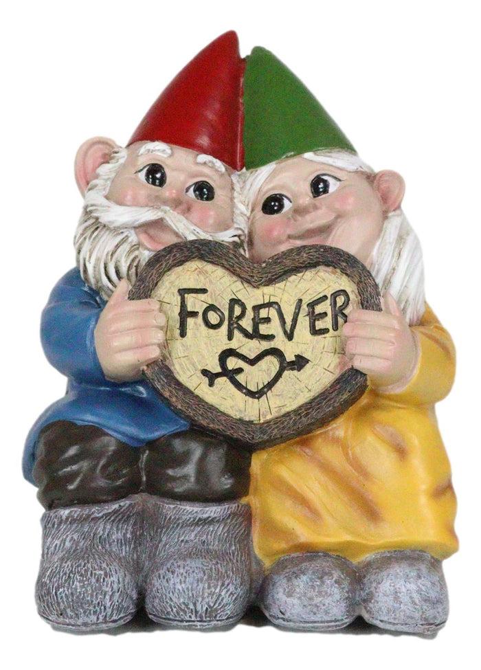 Adorable Mr And Mrs Gnome Couple With Heart Sign Forever Lovestruck Shelf Sitter