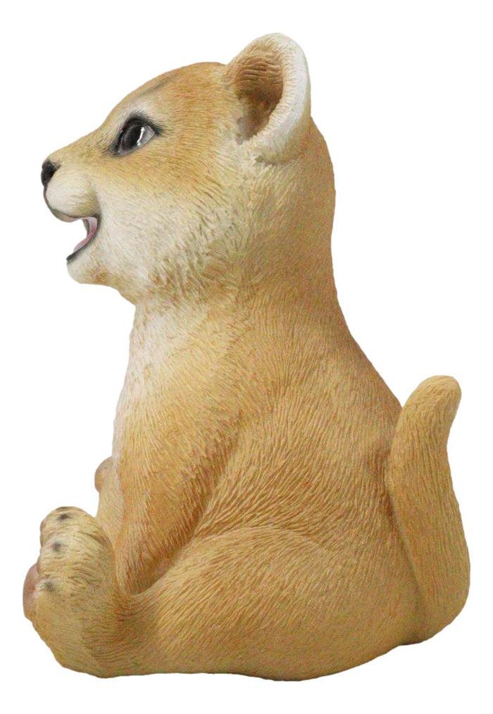 Adorable Prince Of The Safari Jungle Forest African Lion Cub Figurine 4" Long