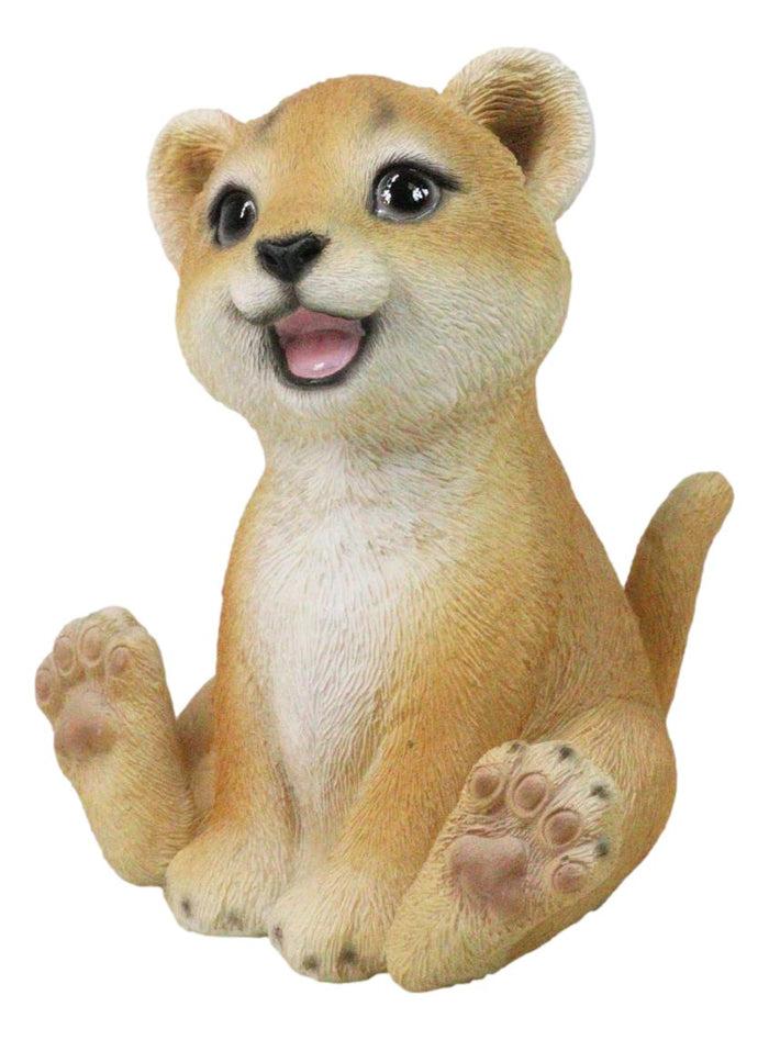 Adorable Prince Of The Safari Jungle Forest African Lion Cub Figurine 4" Long
