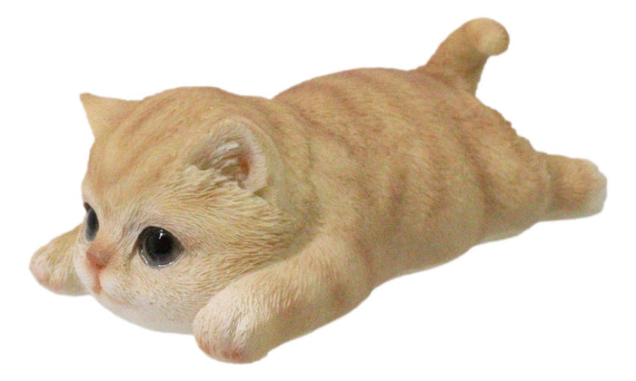 Adorable Resting Feline Orange Tabby Cat Kitten Magnetic Figurine 4.25"L