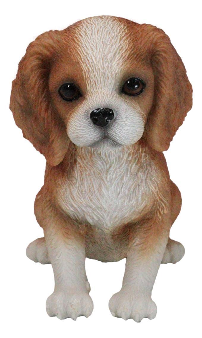 Adorable Tricolor Cavalier King Charles Spaniel Puppy Dog Breed Figurine 6"L Adorable Tricolor Cavalier King Charles Spaniel Puppy Dog Breed Figurine 6"L