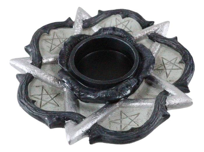 Alchemy Rose Of Otralanus Gothic Pentagram Stars Tea Light Votive Candle Holder