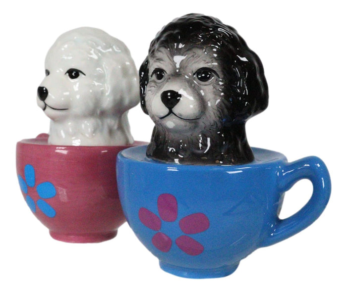 Aldorable Maltese Puppies In Tea Cup Salt And Pepper Shaker Set Cute Dog Puppy