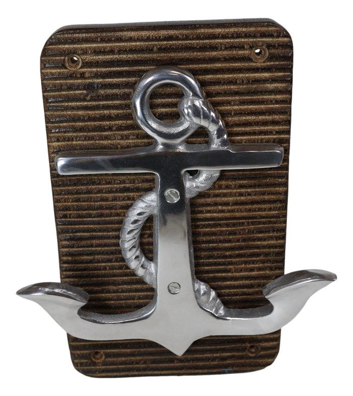 Aluminum Sailor Marine Sea Ship Anchor On Board 2 Pegs Double Wall Hook Plaque