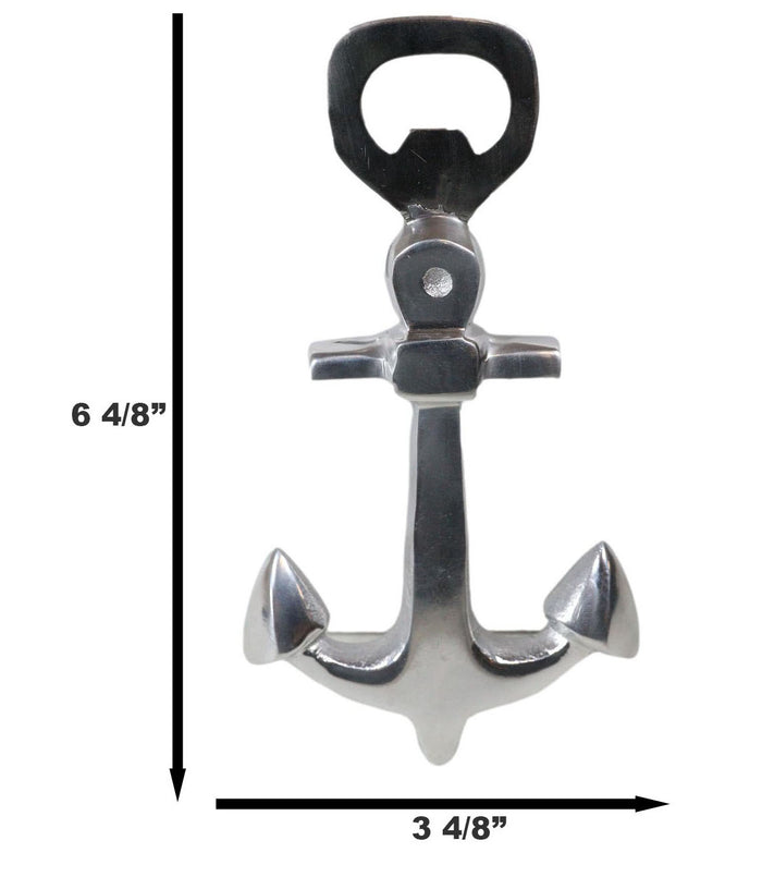 Aluminum Sleek Nautical Port Sailor Ship Trident Anchor Hand Bottle Opener