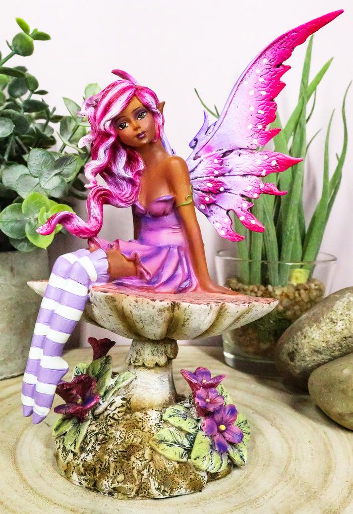 Amy Brown Gothic Manga Magenta Fairy Sculpture Figurine Whimsical Wild Forest