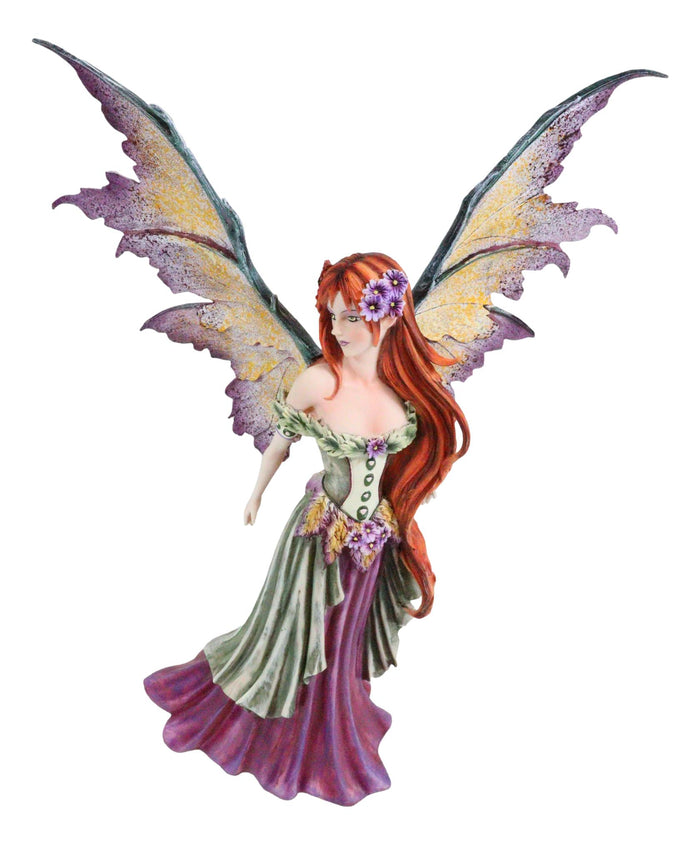Amy Brown Large Summer Fairy Queen With Flower Adornment Statue Garden Fairies