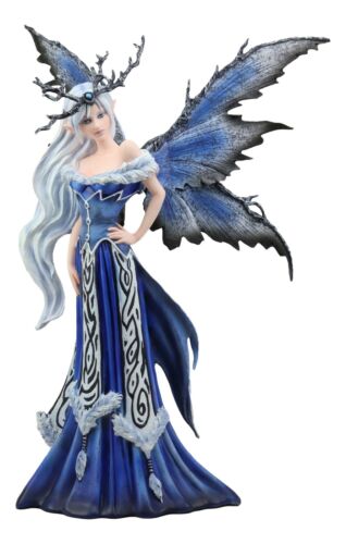 Amy Brown Large Winter Frost Fairy Queen With Crown Of Branches Statue Collector