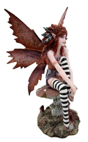 Amy Brown Red Haired Enchanted Forest Mushroom Fairy Decorative Figurine 6.25"H