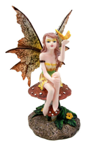 Amy Brown Tropical Sunny Yellow Butterfly Fairy Enchanted Forest Figurine 6.25"