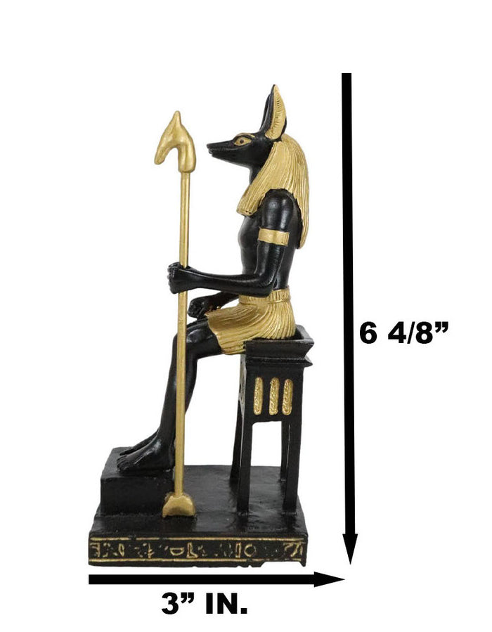Ancient Egyptian God Anubis Sitting On Throne Statue Deity Lord Of The Afterlife