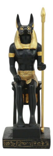 Ancient Egyptian God Anubis Sitting On Throne Statue Deity Lord Of The Afterlife