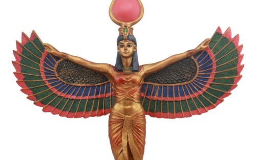 Ancient Egyptian Goddess Isis With Open Wings Wall Decor Isis Ra Deity Plaque