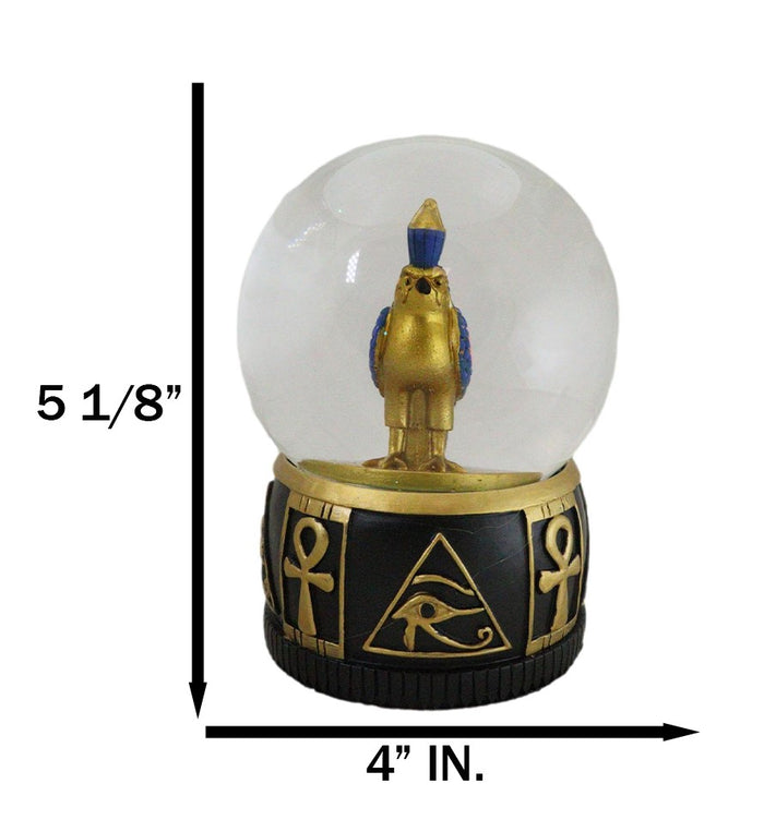 Ancient Egyptian Hieroglyphic Eye Of Horus Ankh And Falcon Bird Water Globe