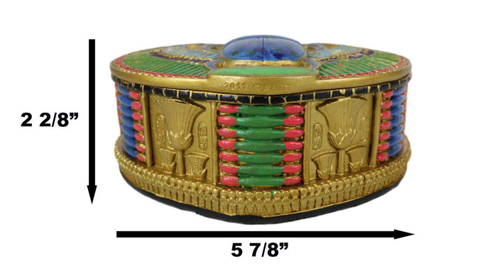 Ancient Egyptian Winged Scarab Beetle Colorful Decorative Trinket Jewelry Box