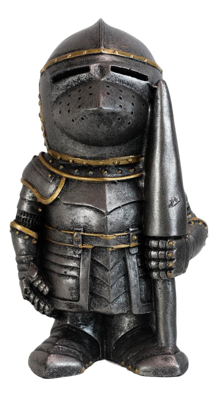 Anime Chibi Medieval Knight Suit Of Armor With Jousting Lance Pike Figurine 4"H