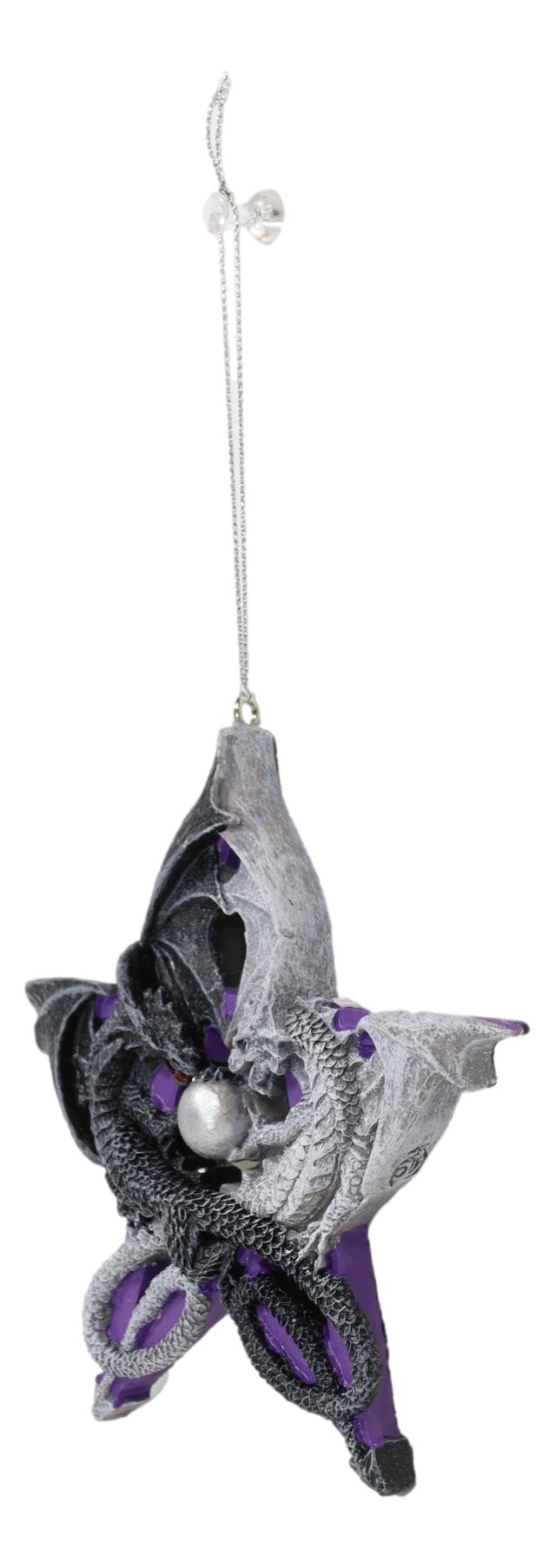 Anne Stokes Fantasy Pentagram Yin Yang Dragons Tree Hanging Ornament Figurine