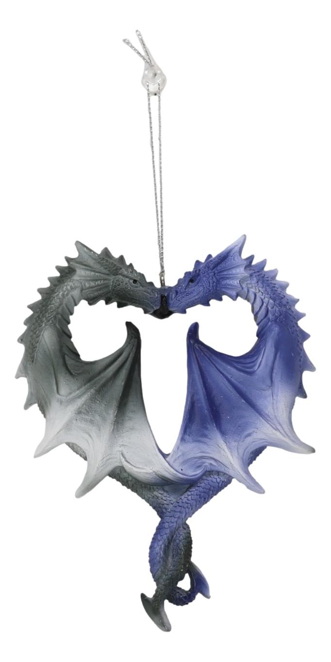 Anne Stokes Heart Shaped Night And Day Dragons Tree Hanging Ornament Figurine