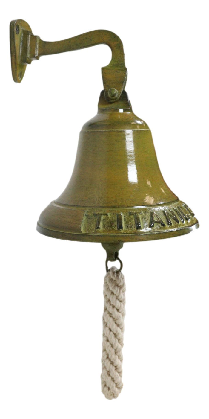 Antiqued Brass Finish Over Aluminum Verdigris Patina Titanic Wall Dinner Bell