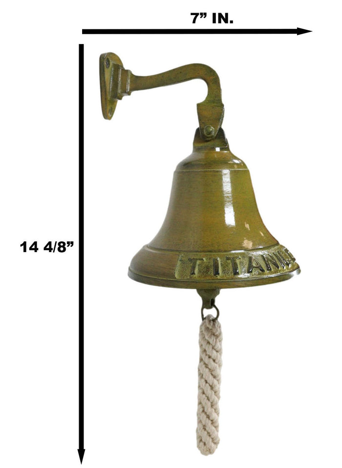Antiqued Brass Finish Over Aluminum Verdigris Patina Titanic Wall Dinner Bell