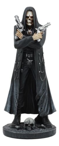 Assassin's Creed Hooded Grim Reaper Skeleton With Dual Beretta Pistols Statue