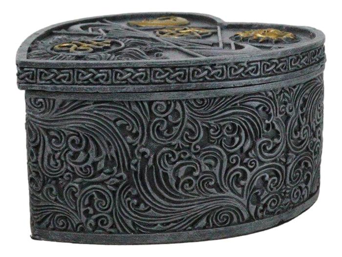 Astrology Sun And Moon Baphomet Pentagram Heart Shaped Decorative Jewelry Box