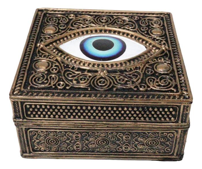 Auspicious Evil Eye Of Providence With Sacred Symbols Square Decorative Box Auspicious Evil Eye Of Providence With Sacred Symbols Square Decorative Box