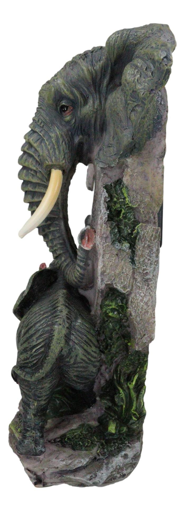 Auspicious Wildlife Safari Savannah Elephant Father And Calf Family Table Clock