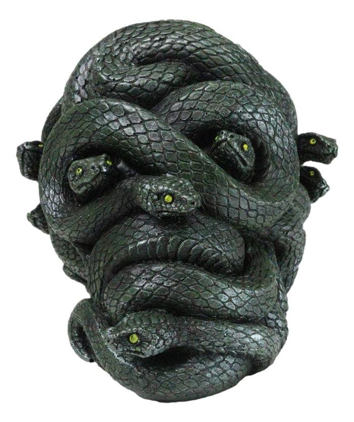 Aztec Quetzalcoatl Green Slithering Snake Serpents Cranium Skull Figurine Aztec Quetzalcoatl Green Slithering Snake Serpents Cranium Skull Figurine