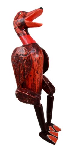 Balinese Wood Handicrafts "Bebek Wayang" Red River Duck Puppet Toy Figurine 15"H