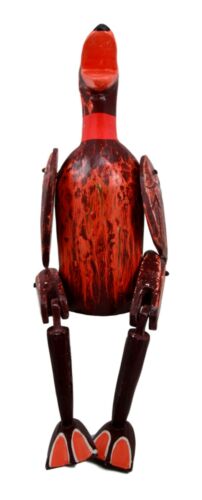Balinese Wood Handicrafts "Bebek Wayang" Red River Duck Puppet Toy Figurine 15"H
