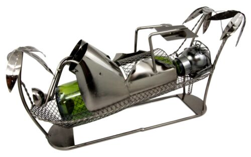 Beach Guy Surfer Relaxing On Hammock Hand Made Metal Wine Bottle Holder Caddy